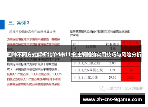 四种不同方式解析北单4串11投注策略的实用技巧与风险分析